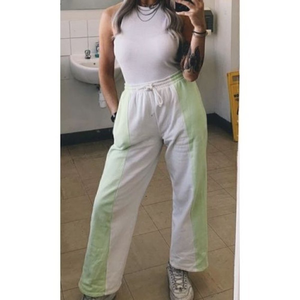 TOPSHOP Panel Slouch Two Split Color Sweatpants US 4-6 NWT